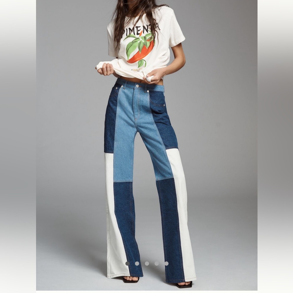 Farm Rio Patch Wide Leg Jeans Size 27